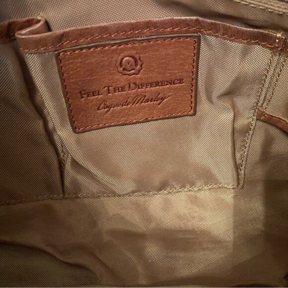 OSGOODE MARLEY BAG SHOULDER BROWN LEATHER SOFT TEXTURED SMOOTH ZIP TOP - Picture 12 of 13